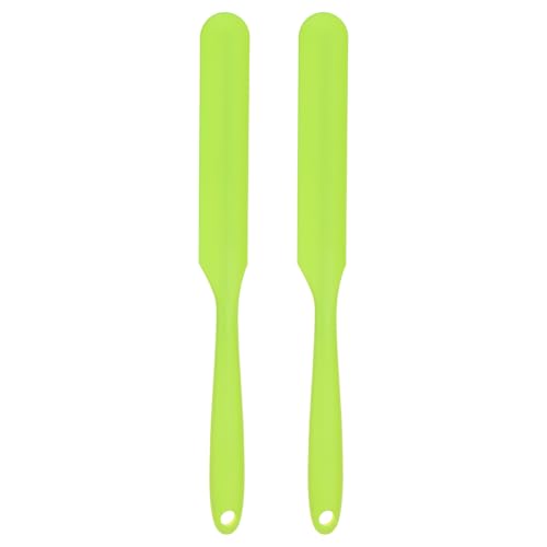 HARFINGTON 2Pcs Silicone Spatula Scraper 9.45" Reusable Non-Stick Flexible Spatulas for Epoxy Resin Liquid Paint Arts DIY Crafts, Green - color: Green