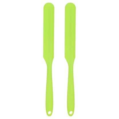 HARFINGTON 2Pcs Silicone Spatula Scraper 9.45" Reusable Non-Stick Flexible Spatulas for Epoxy Resin Liquid Paint Arts DIY Crafts, Green - color: Green