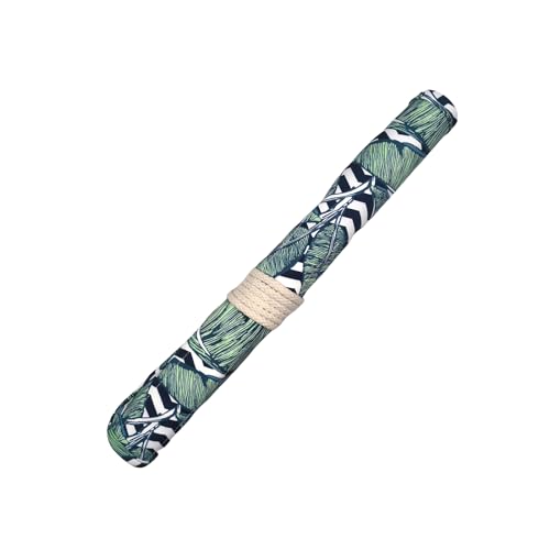 Funny live Paint Brush Holder Art Supplies, Artist Brush Holder & Storage Organizer Roll-Up Case Bag, Protect Acrylic Oil Watercolor Paintbrushes (Green Leaf 20 Slot Pockets) - color: Green Leaf 20 Slot Pockets
