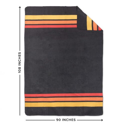 Arcturus Rainier Wool Blanket - Warm, Heavy, Washable, Bed Blanket | Great for Home & Camping (Sunset Peak, King) - color: Sunset Peak, size: King