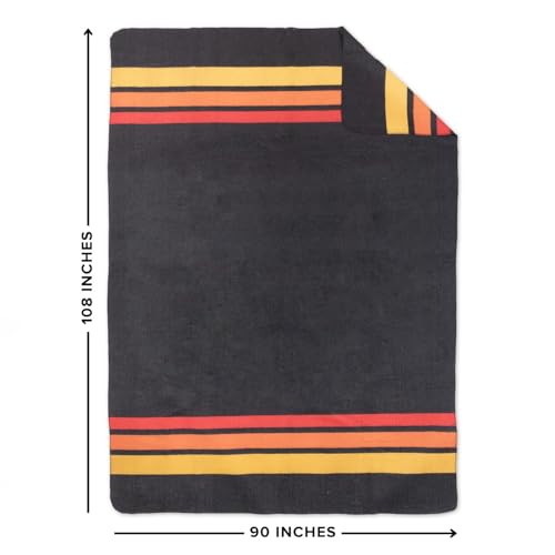 Arcturus Rainier Wool Blanket - Warm, Heavy, Washable, Bed Blanket | Great for Home & Camping (Sunset Peak, King) - color: Sunset Peak, size: King