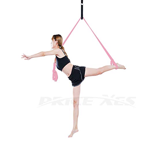 Adjustable Leg Stretcher Lengthen Ballet Stretch Band - Easy Install on Door Flexibility Stretching Leg Strap Great Cheer Dance Gymnastics Trainer Stretching Equipment Taekwondo Training - color: pink