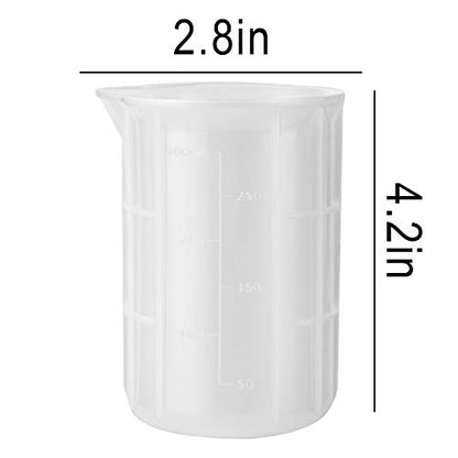 300ml Large Silicone Measuring Cups, 10 oz Epoxy Resin Mixing Cups, Jewelry Casting Molds, Acrylic Paint Pouring, Cup Making, Nonstick Reusable, Set of 2 - size: Large-300ml*2