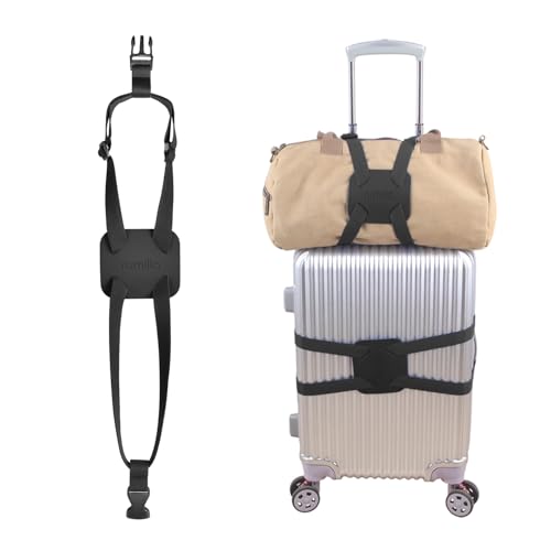 Luggage Straps Bag Bungees for Add a Bag Easy to Travel Suitcase Elastic Strap Belt (Black Luggage strap-1PCS) - color: Black luggage strap