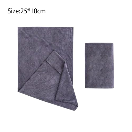 Quick Dry Sports Towel, Highly Absorbent Dark Grey Gym Towel for Workout, Sweat, Fitness, Yoga and Swimming, 10x40 Inches