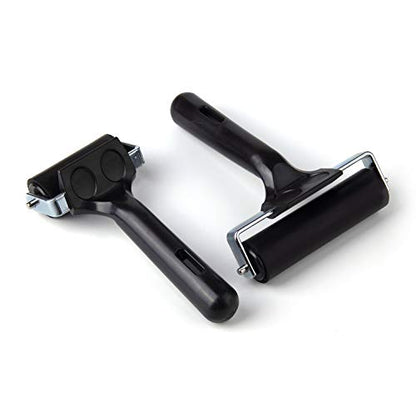 2Pcs Rubber Roller Brayer Rollers Hard Rubber 4 and 2.2 Inch for Printmaking (Black) by HRLORKC… - size: 1pack 2.2inch+1pack 4inch