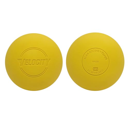 Velocity Lacrosse Balls - Practice Balls, Official NFHS, SEI, and College Approved Size - Meets NOCSAE Standard - Approved Competition Colors - Case of 60 & 120 with Ball Bag - color: Yellow, size: 120 Balls + Bag, style: Practice Ball