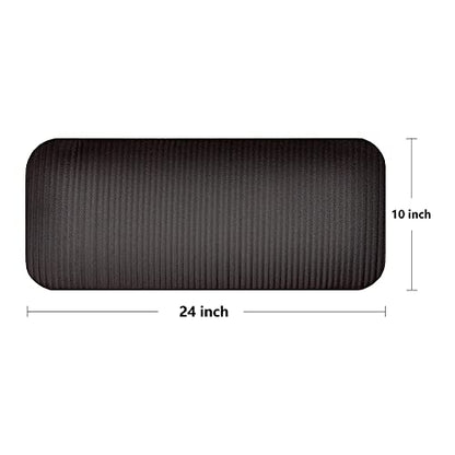 Fitvids All Purpose 1/2-Inch Extra Thick High Density Anti-Tear Exercise Yoga Mat and Knee Pad with Carrying Strap, Multiple Colors - color: Black