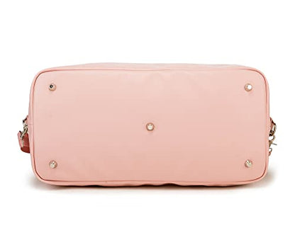 Kinmac Women's Travel Duffel Bag,Sports Gym Yoga Duffel Bag Weekender Overnight Totes Bag (Pink Embroider) - color: Pink Embroider