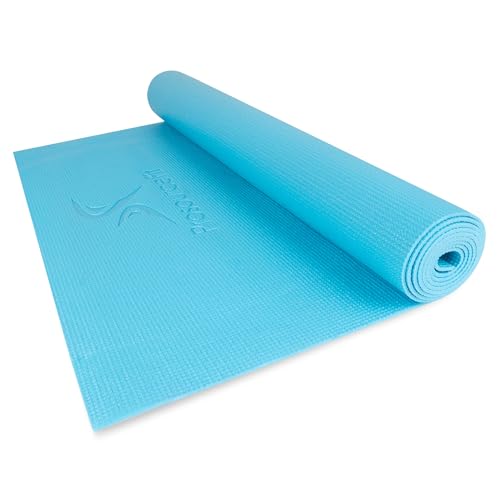 ProsourceFit Classic Yoga Mat 1/8” (3mm) Thick, Extra Long 72-Inch Lightweight Fitness Mat with Non-Slip Grip for Yoga, Pilates, Exercise - color: AQUA