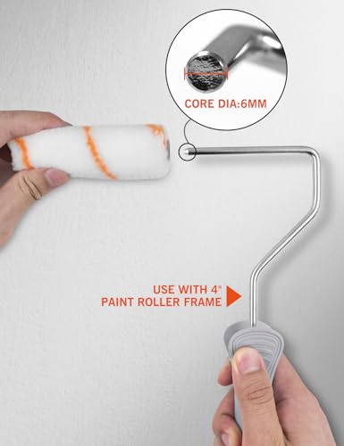 ROLLINGDOG 4 inch Small Paint Roller Covers | Polyester Roller Covers for Semi Smooth to Semi Rough Surfaces(Pack of 10) - color: 10pc 4" Polyester Roller Cover