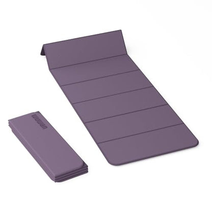 Yoga Mat Thick 10mm, Foldable Yoga Mat 75 x 26 x 0.4 Inches | Portable Workout Mat | Thick Cushioning Surface | Home Gym Exercise Mat | Pilates & Yoga Training - color: Purple