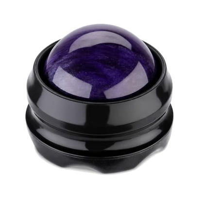 Manual Massage Ball Roller for Forearm & Muscle Pain Relief - Purple Handheld Self Massage Tool for Essential Oils & Lotion - color: Purple
