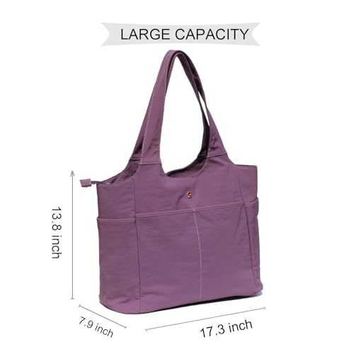 ESVAN Yoga Tote Bag Mat bag Women Shoulder Bags Carryall Tote for Travel Office Workout Gym Nurse Beach - color: Nylon Blue Purple