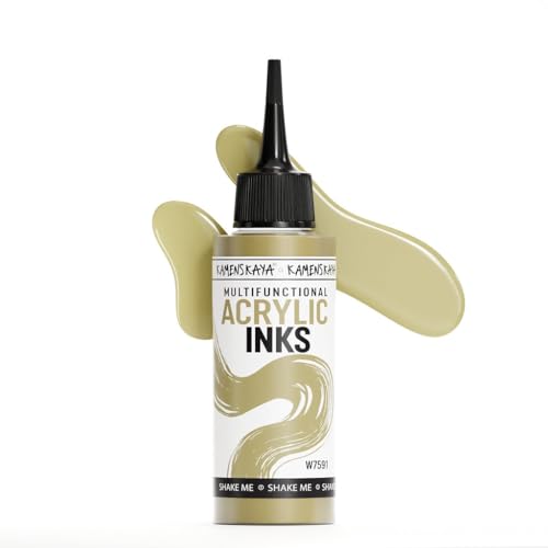 Acrylic Inks for Artists - 'Champagne' Acrylic Ink, 3.38 Fl Oz (100 ml) | Highly Concentrated, Multifunctional Liquid Acrylic Paint - color: Champagne
