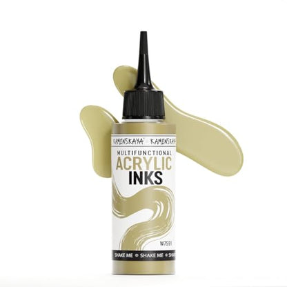 Acrylic Inks for Artists - 'Champagne' Acrylic Ink, 3.38 Fl Oz (100 ml) | Highly Concentrated, Multifunctional Liquid Acrylic Paint - color: Champagne