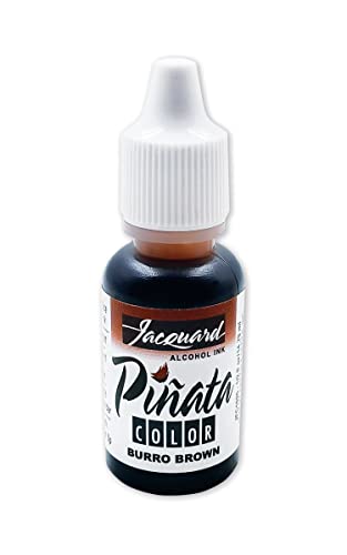 Jacquard Pinata Alcohol Ink - Burro Brown - Professional and Versatile Ink That Produces Color Saturated and Acid-Free Results - 1/2 Fluid Ounce - Made in The USA - color: Burro Brown, size: 1/2 fl oz