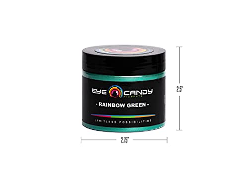 Eye Candy Pigments Premium Green Mica Powder - Rainbow Green (50gr) - for Epoxy, Resin, Soap, Paint, Woodworking, Acrylic Pouring, Bath Bombs, Fishing Lures - DIY Arts and Crafts Additive - color: Rainbow Green