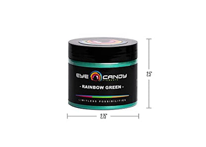 Eye Candy Pigments Premium Green Mica Powder - Rainbow Green (50gr) - for Epoxy, Resin, Soap, Paint, Woodworking, Acrylic Pouring, Bath Bombs, Fishing Lures - DIY Arts and Crafts Additive - color: Rainbow Green