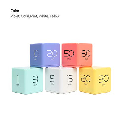 mooas Cube Timer, Flip, Block, Productivity, Time Management (White) - color: White
