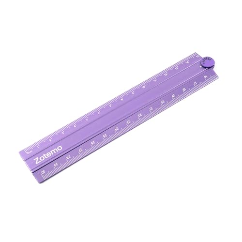 2-in-1 Foldable Metal Ruler & Protractor -15cm Compact to 30cm Extended, Precision Laser Etched Metric Scale, Aluminum Folding Small Ruler for Planner Journaling Drafting Drawing (Lavender) - color: Lavender