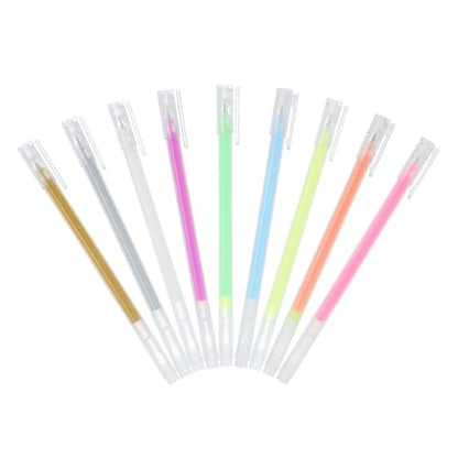 MECCANIXITY 9 Pcs Metallic Vibrant Sparkle Gel Pens, Drawing Pens with Fine Point 1mm for Adult Drawing Doodling Journaling Art Supplies and DIY Crafts, Mixing Colors - color: Mixing Colors
