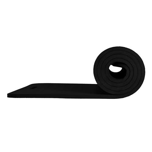 Retrospec Zuma 1/2" Yoga Mat Non Slip Exercise Mat For Pilates, Workout | 72x24x1/2", Gym Mat, Yoga Mat Strap, TPE Yoga Mat, Eco Friendly, Elastic Memory Foam, Moisture Resistant, BPA, Latex Free - color: Black