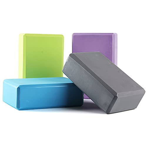 4 Pcs Yoga Blocks High Density EVA Yoga Brick Foam Blocks to Improve Strength, Flexibility and Balance, Non-Slip Surface for Yoga Pilates Meditation