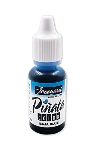 Jacquard Pinata Alcohol Ink - Baja Blue - Professional and Versatile Ink That Produces Color Saturated and Acid-Free Results - 1/2 Fluid Ounce - Made in The USA - color: Baja Blue, size: 1/2 fl oz