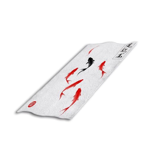 Fish Classic Chinese Carp Pond Beach Towel Nature Ink Artistic Face Towels Suit Travel Sports Pool Swimming Bath Camping Spa Gym Yoga,15x30 Inch - color: Fish Classic Chinese Carp Pond