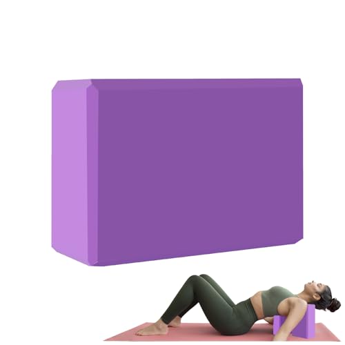 Yoga Block - Supportive Latex-Free Eva Foam - Soft Non-Slip Surface with Beveled Edges for Yoga, Pilates, Meditation - Yoga Accessories for Stability, Balance, Deepen Stretches - color: Deep Purple