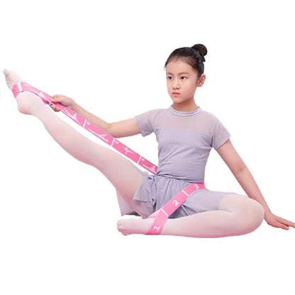 2-Pack Adjustable Kids Dance Stretch Bands - 8-Loop Elastic Bands for Ballet, Latin, Yoga, Gymnastics & Stretching - Flexible, Multi-Section Design for Dance Training & Flexibility - color: Pink+Purple