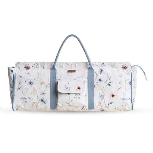 Maison d' Hermine Yoga Mat Duffle Bag Gym Tote Yoga Mat Carry Bag | Cylindrical bag for Woman Men Gifts Adjustable shoulder straps with Drawstring Water Bottle Pocket and zipper pocket - color: Ice Florals, style: Yoga Mat Tote