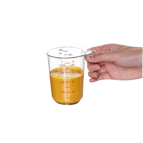 Restaurantware Clear Plastic Cup Measuring Cup, 3.8 x 3 x 3.8 In - size: 3.75" × 3.00" × 3.75"