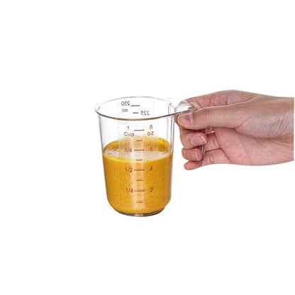 Restaurantware Clear Plastic Cup Measuring Cup, 3.8 x 3 x 3.8 In - size: 3.75" × 3.00" × 3.75"