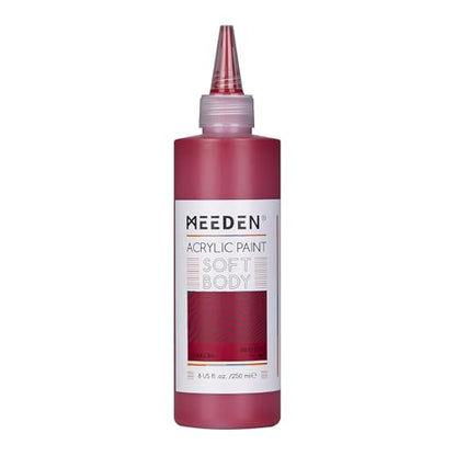 MEEDEN Soft Body Acrylic Paint: Crimson Red Matte Finish 250ml/8.45oz | Bulk Acrylic Colors in Squeeze Bottle - Fluid Flow Art Paints for Artists Canvas Painting - color: Crimson