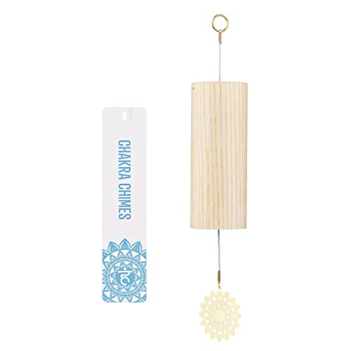 Chakra Chimes Natural Bamboo Wind Chimes Meditation Chord Windchime Wind Bell for Home Decoration Zen Mindfulness Throat Chakra - color: Throat