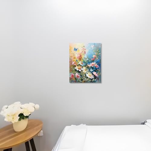 Muzagroo Paint by Numbers Oil Painting Kits for Adults DIY Flowers Oil Painting for Beginners Hand Crafts Kits with Brushes and Acrylic Paints 16x20 inches (Flowers) - color: Flowers