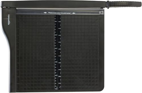 Amazon Basics Paper Trimmer Cutter for Office and Crafts, Heavy-Duty, Portable Guillotine Paper Cutter with Blade Lock, 12-Inch, 10-Sheet Cardstock, Photos - size: 12-Inch