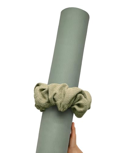 Yoga Mat Scrunchie Yoga Mat Strap Carrier Pilates Mat Holder | Holds Your Yoga Mat in Style, Adjustable & Stretchy Yoga Mat Band, Fits Most Standard Yoga Mats (mat not included),Yoga Gifts - color: Light Green