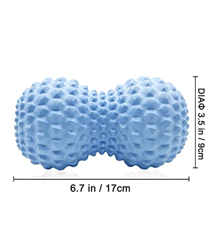 KITWILD Peanut Massage Ball, Double Lacrosse Massage Roller Ball for Deep Tissue Muscle Massage, Physical Therapy, Myofascial Release, Muscle Knots, and Yoga Therapy - color: Blue