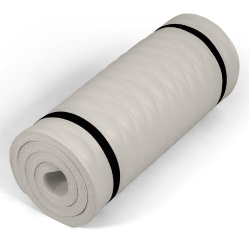 Tone Fitness 1-Inch Thick Yoga Mat | High-Density, Non-slip Exercise Mat with Carrying Strap for Yoga, Pilates, & Home Gym Workouts | Multiple Options - color: Gray, style: Mesh