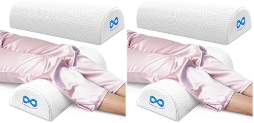 Everlasting Comfort Under Knee Pillow for Back Sleeping - Memory Foam Half Moon Leg Bolster Pillow for Back Pain, Thoracic Support (Pack of 2) - size: Standard (Pack of 2)