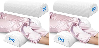 Everlasting Comfort Under Knee Pillow for Back Sleeping - Memory Foam Half Moon Leg Bolster Pillow for Back Pain, Thoracic Support (Pack of 2) - size: Standard (Pack of 2)