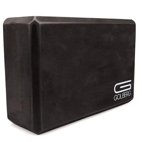 Golberg Foam Yoga Block – For Fitness, High Intensity Support and Improving Strength or Flexibility Pink/Green/Dark Green/Purple/Blue – 1/2/4 Pack - color: 4 Pack - Black