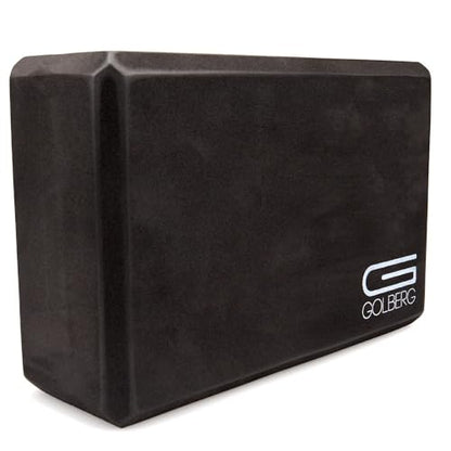 Golberg Foam Yoga Block – For Fitness, High Intensity Support and Improving Strength or Flexibility Pink/Green/Dark Green/Purple/Blue – 1/2/4 Pack - color: 2 Pack - Black