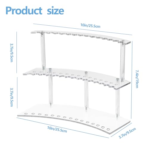 30-Slot Acrylic Pen Holder & 2 Tier Detachable Display Stand for Pens | Makeup Brush Organizer Holder,Pencils & Brushes Display Holder