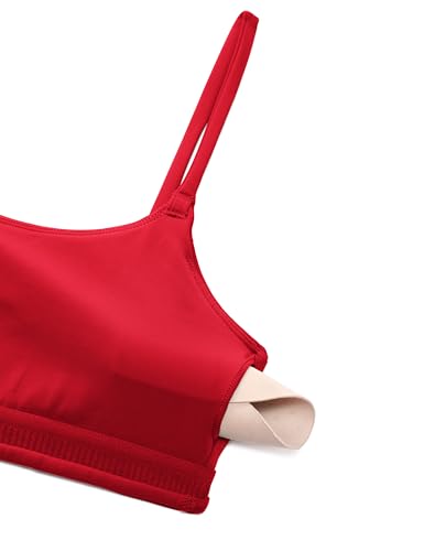 CRZ YOGA Butterbreeze Scoop Neck Sports Bras - color: Red Chili, size: Small