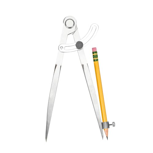Large Compass for Woodworking, 8 Inch Pencil Compass with Wing Divider Metal Compass Drawing Tool for Carpenter Drafting Technical Drawing - size: 8 Inch