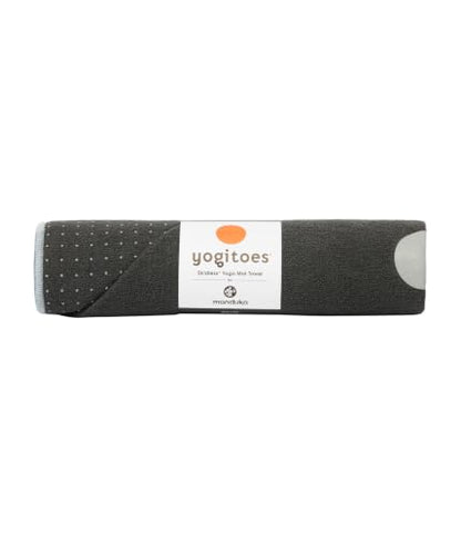 Manduka Yogitoes Hot Yoga Mat Towel - 71" | Moisture Activated Grip | Patented Silicone Nubs | Highly Absorbent, Durable & Easy Care | Made from Recycled Materials | 71 x 24 Inches | Grey - color: Grey, size: 71" x 24"